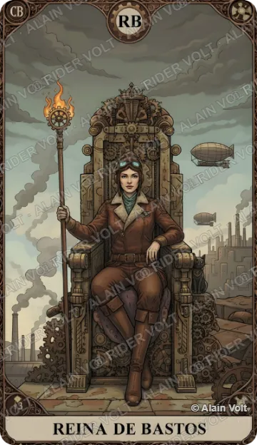 Reina de Bastos, carta del mazo Rider Volt