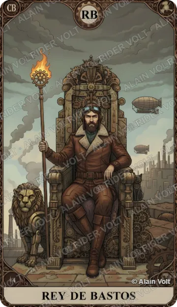 Rey de Bastos, carta del mazo Rider Volt