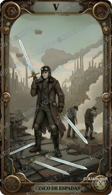 Cinco de Espadas, carta del mazo Rider Volt