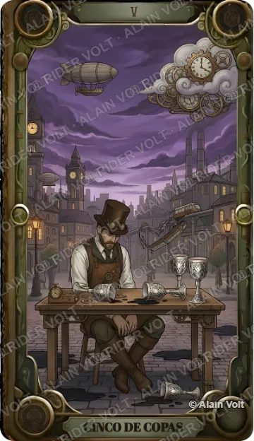 Cinco de Copas, carta del mazo Rider Volt