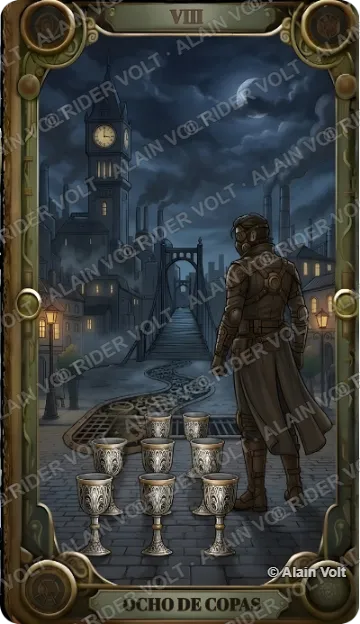 Ocho de Copas, carta del mazo Rider Volt