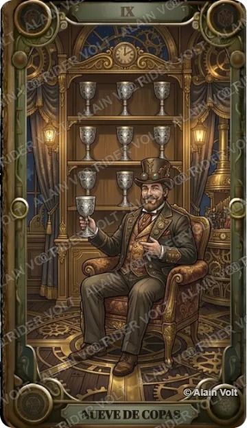 Nueve de Copas, carta del mazo Rider Volt