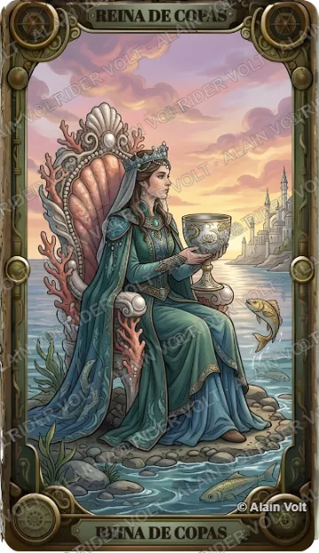 Reina de Copas, carta del mazo Rider Volt