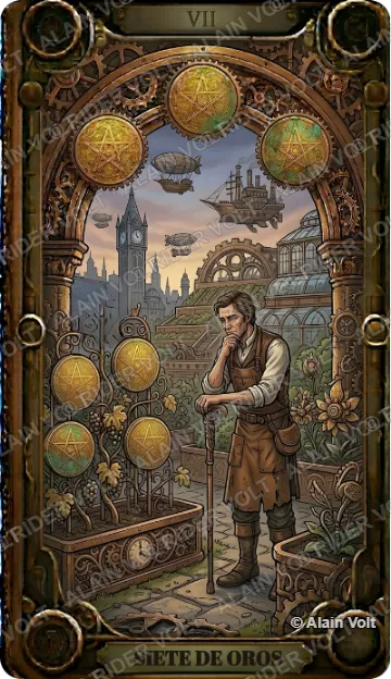 Siete de Oros, carta del mazo Rider Volt
