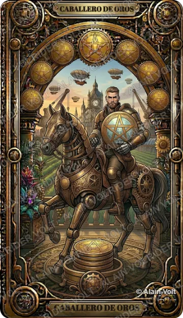 Caballo de Oros, carta del mazo Rider Volt