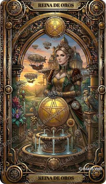 Reina de Oros, carta del mazo Rider Volt